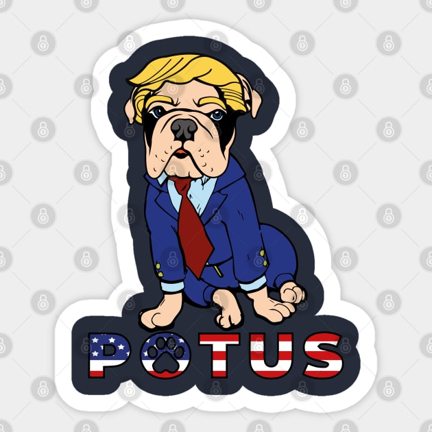 Bulldog Trump Potus President Sticker by mikels